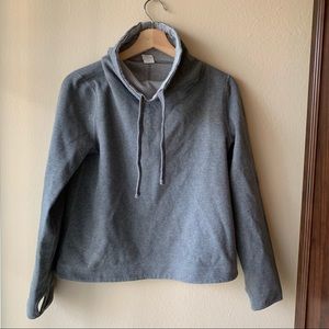 J. Crew Reversible Gray Funnelneck Sweatshirt